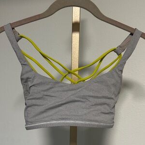 Lululemon Athletica Gray Bandeau with Yellow Straps